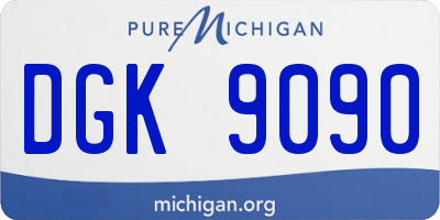MI license plate DGK9090