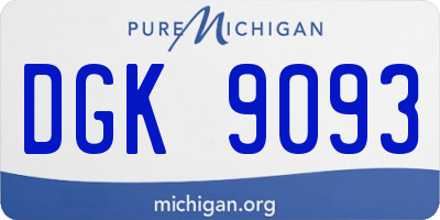 MI license plate DGK9093