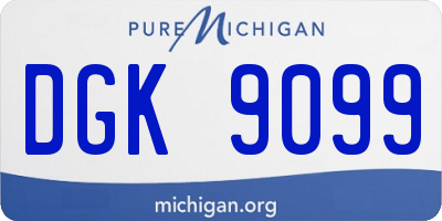 MI license plate DGK9099