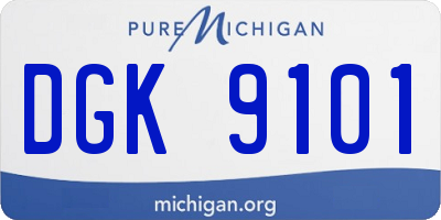 MI license plate DGK9101