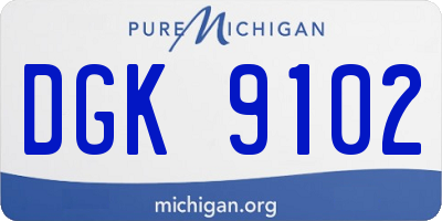MI license plate DGK9102
