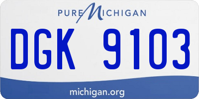 MI license plate DGK9103