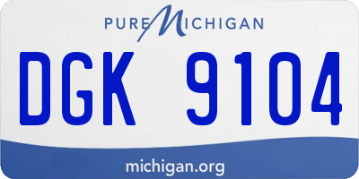 MI license plate DGK9104