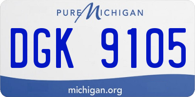 MI license plate DGK9105