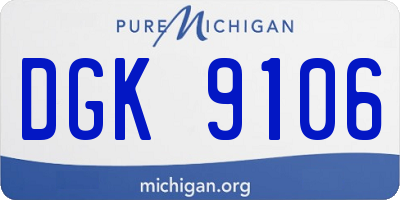 MI license plate DGK9106