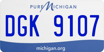 MI license plate DGK9107