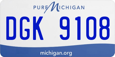 MI license plate DGK9108