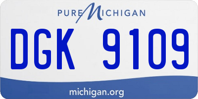MI license plate DGK9109