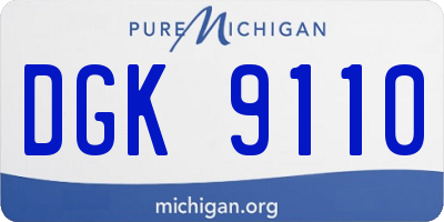 MI license plate DGK9110