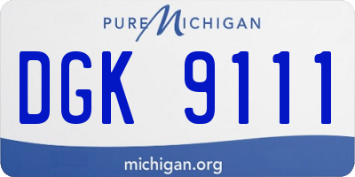 MI license plate DGK9111