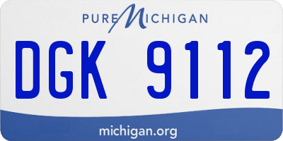 MI license plate DGK9112