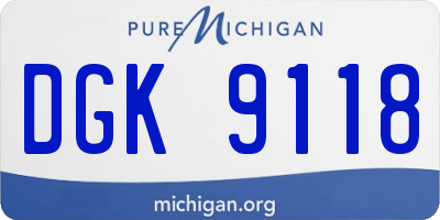 MI license plate DGK9118