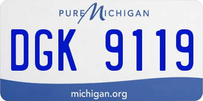 MI license plate DGK9119