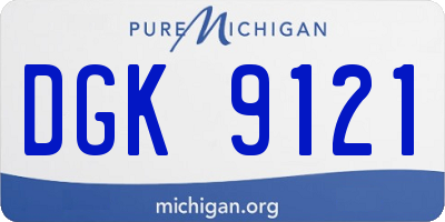 MI license plate DGK9121