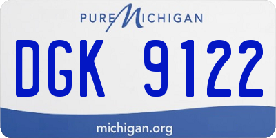 MI license plate DGK9122