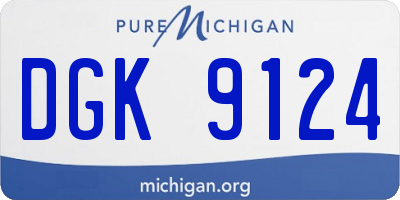 MI license plate DGK9124