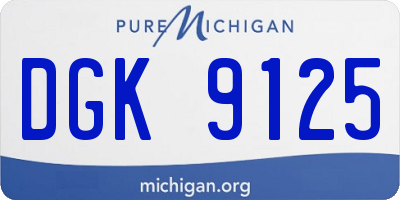 MI license plate DGK9125