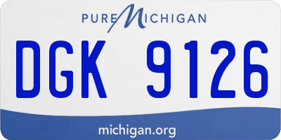 MI license plate DGK9126