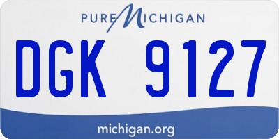 MI license plate DGK9127
