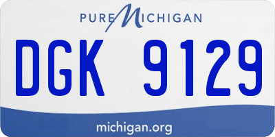 MI license plate DGK9129
