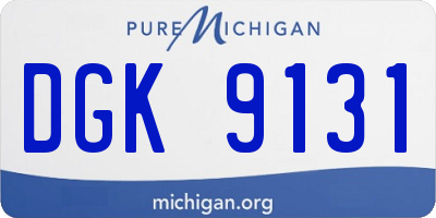 MI license plate DGK9131