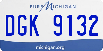 MI license plate DGK9132