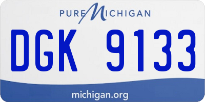 MI license plate DGK9133