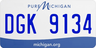MI license plate DGK9134