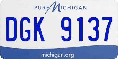 MI license plate DGK9137