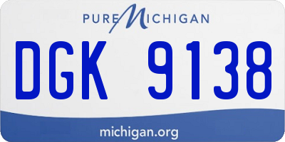 MI license plate DGK9138