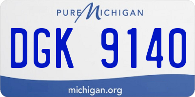 MI license plate DGK9140