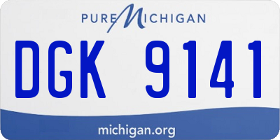 MI license plate DGK9141