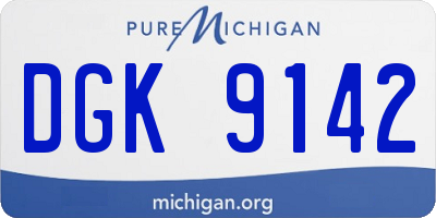 MI license plate DGK9142