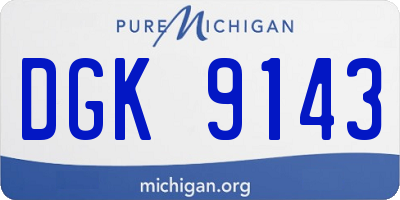 MI license plate DGK9143