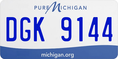 MI license plate DGK9144