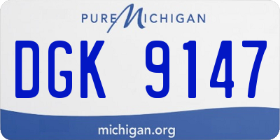 MI license plate DGK9147