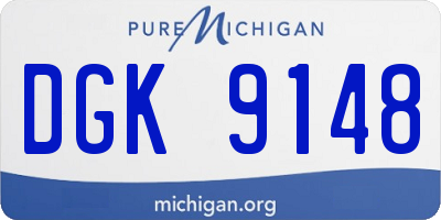MI license plate DGK9148
