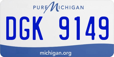 MI license plate DGK9149
