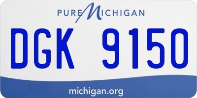 MI license plate DGK9150