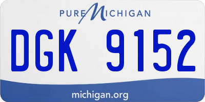 MI license plate DGK9152