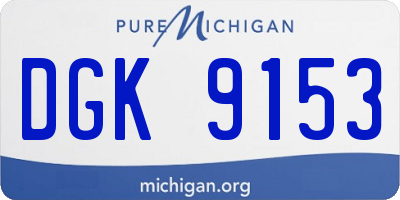 MI license plate DGK9153