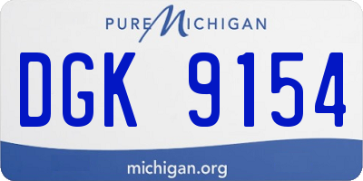 MI license plate DGK9154