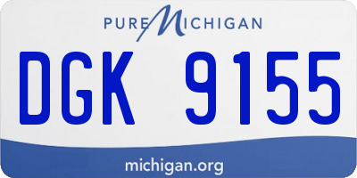 MI license plate DGK9155
