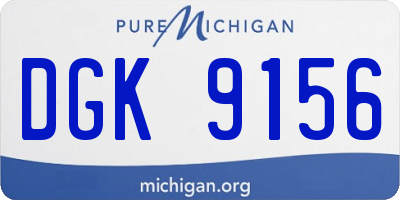 MI license plate DGK9156