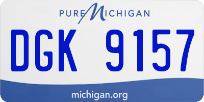 MI license plate DGK9157