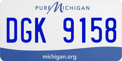 MI license plate DGK9158