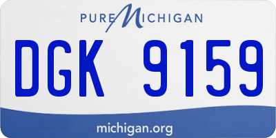 MI license plate DGK9159