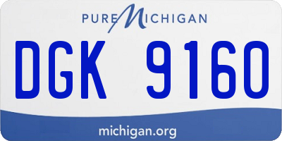 MI license plate DGK9160