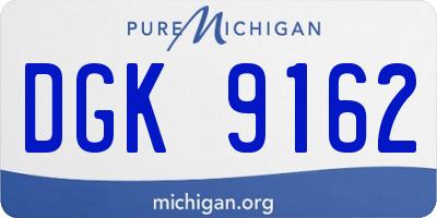 MI license plate DGK9162
