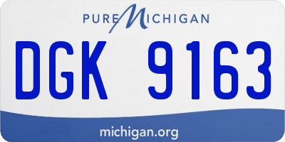 MI license plate DGK9163